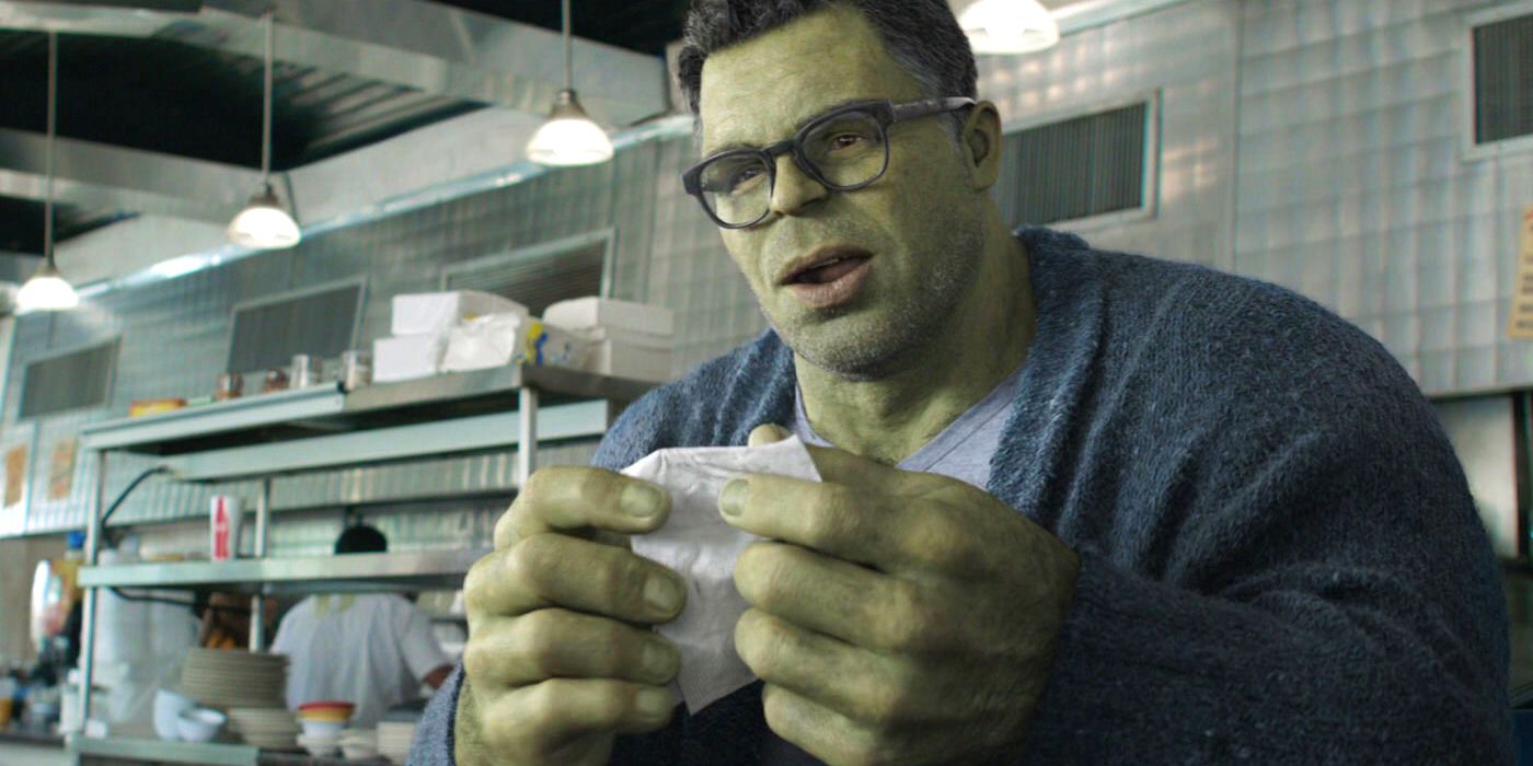 Hulk holds napkin in diner in Avengers Endgame