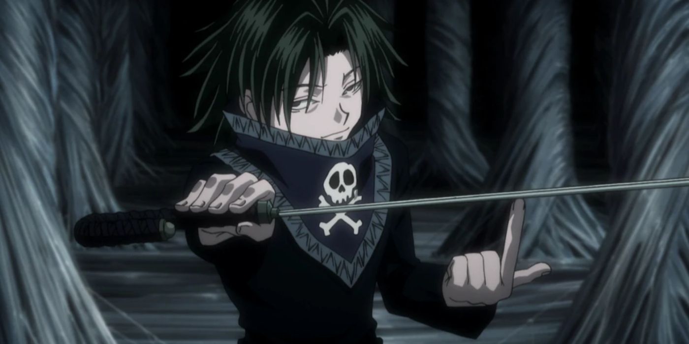 Image of Hunter X Hunter character Feitan Portor wielding a sword.