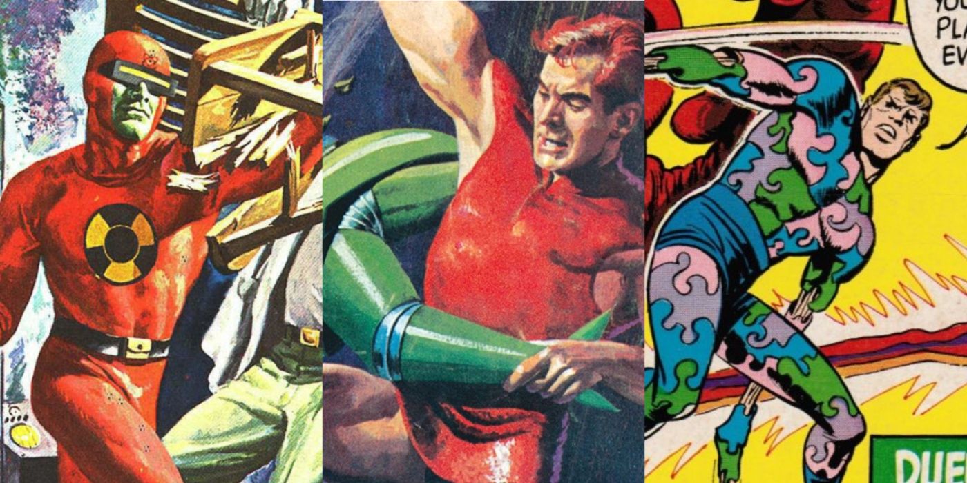 Images of various silver age heroes who disappeared from the comics