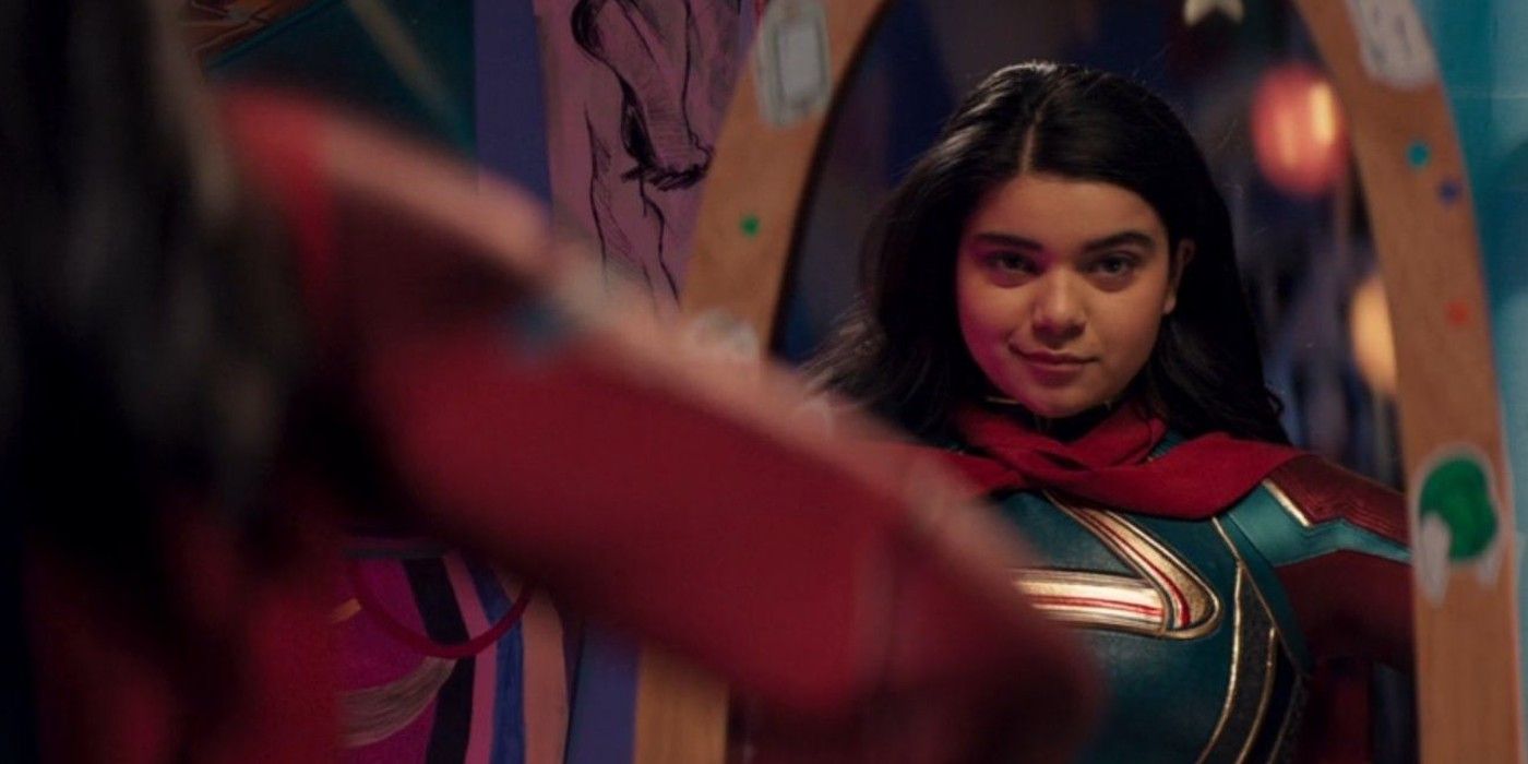 Iman Vellani as Kamala Khan in Ms Marvel costume try on