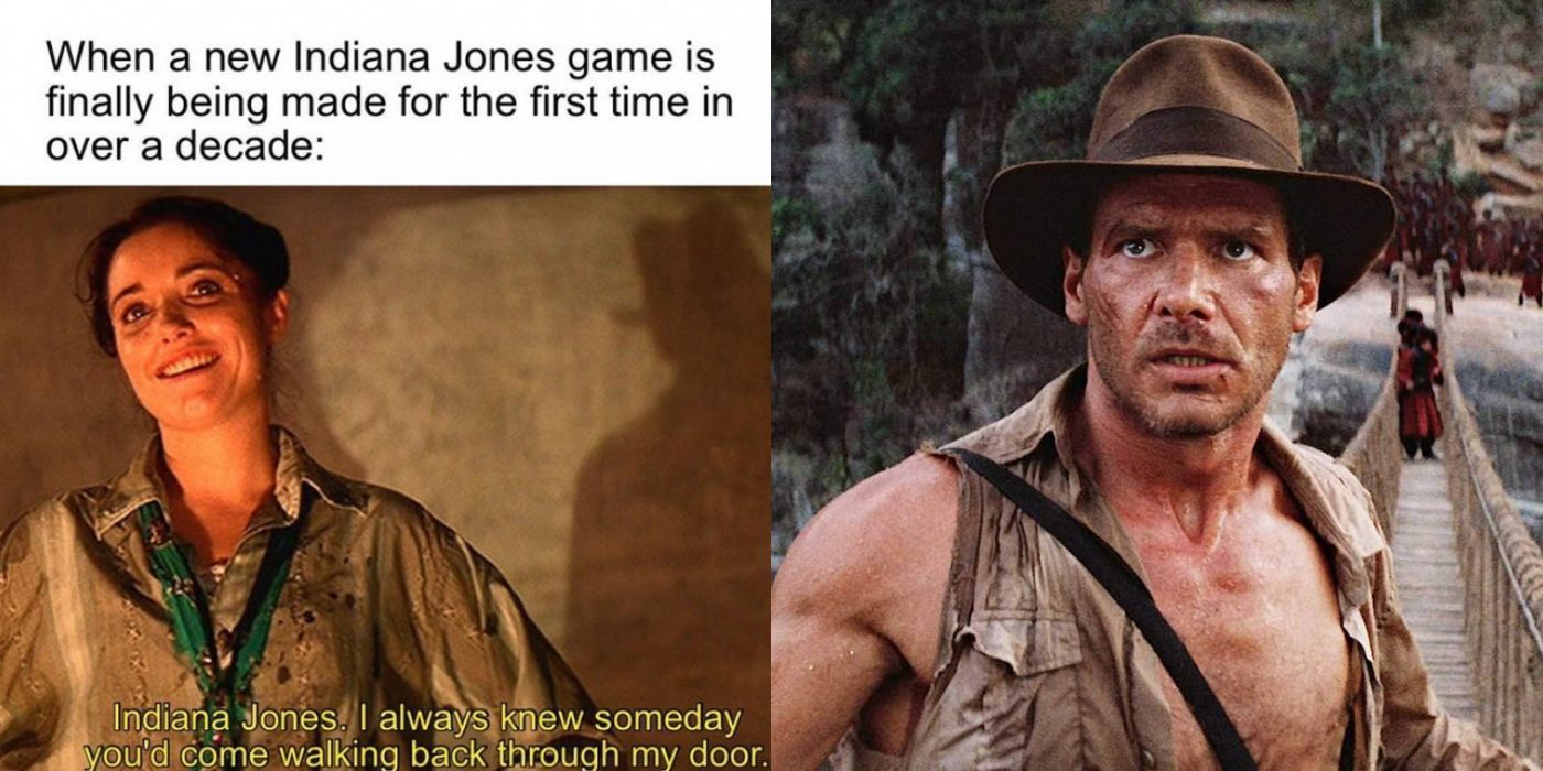 Indiana Jones closeup split with Marion Ravenwood Meme