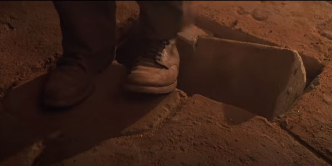 Indiana Jones stepping on the wrong stone in last crusade