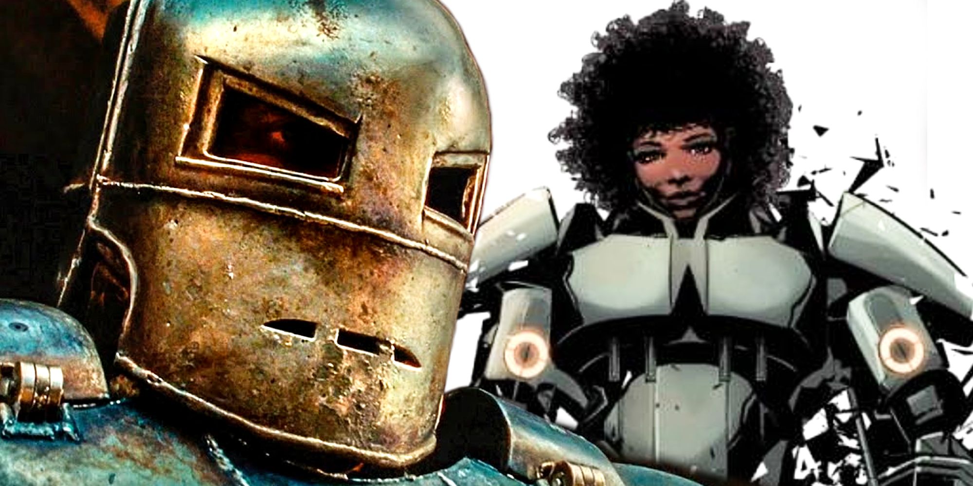 Iron Man Mark I Armor en Riri Williams als Ironheart