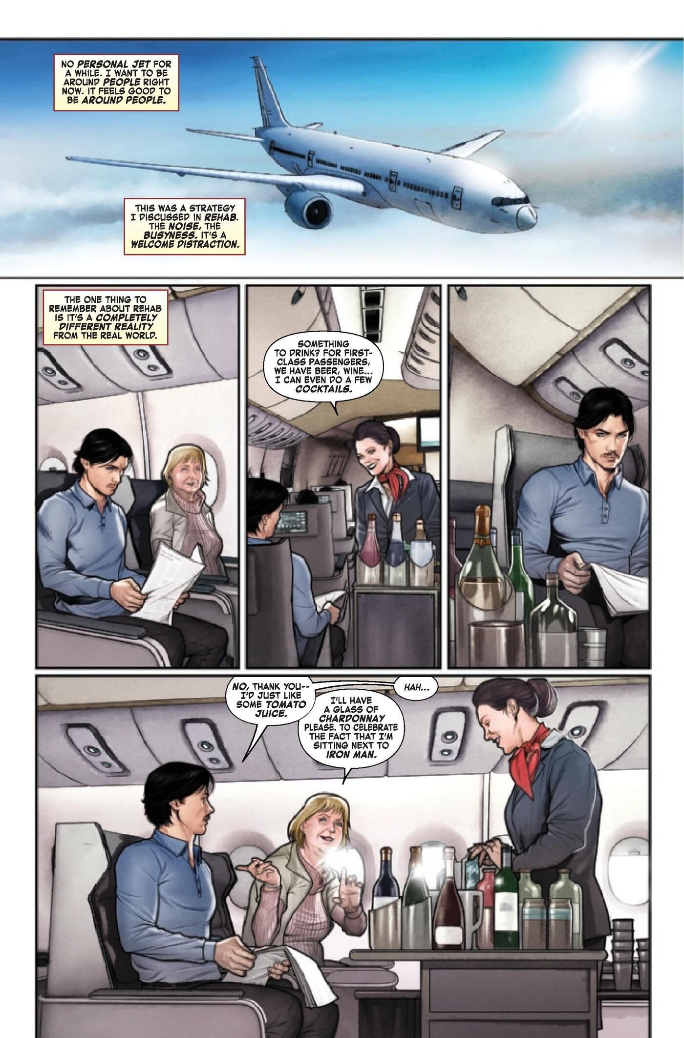 Iron Man Tony Stark plane hostess
