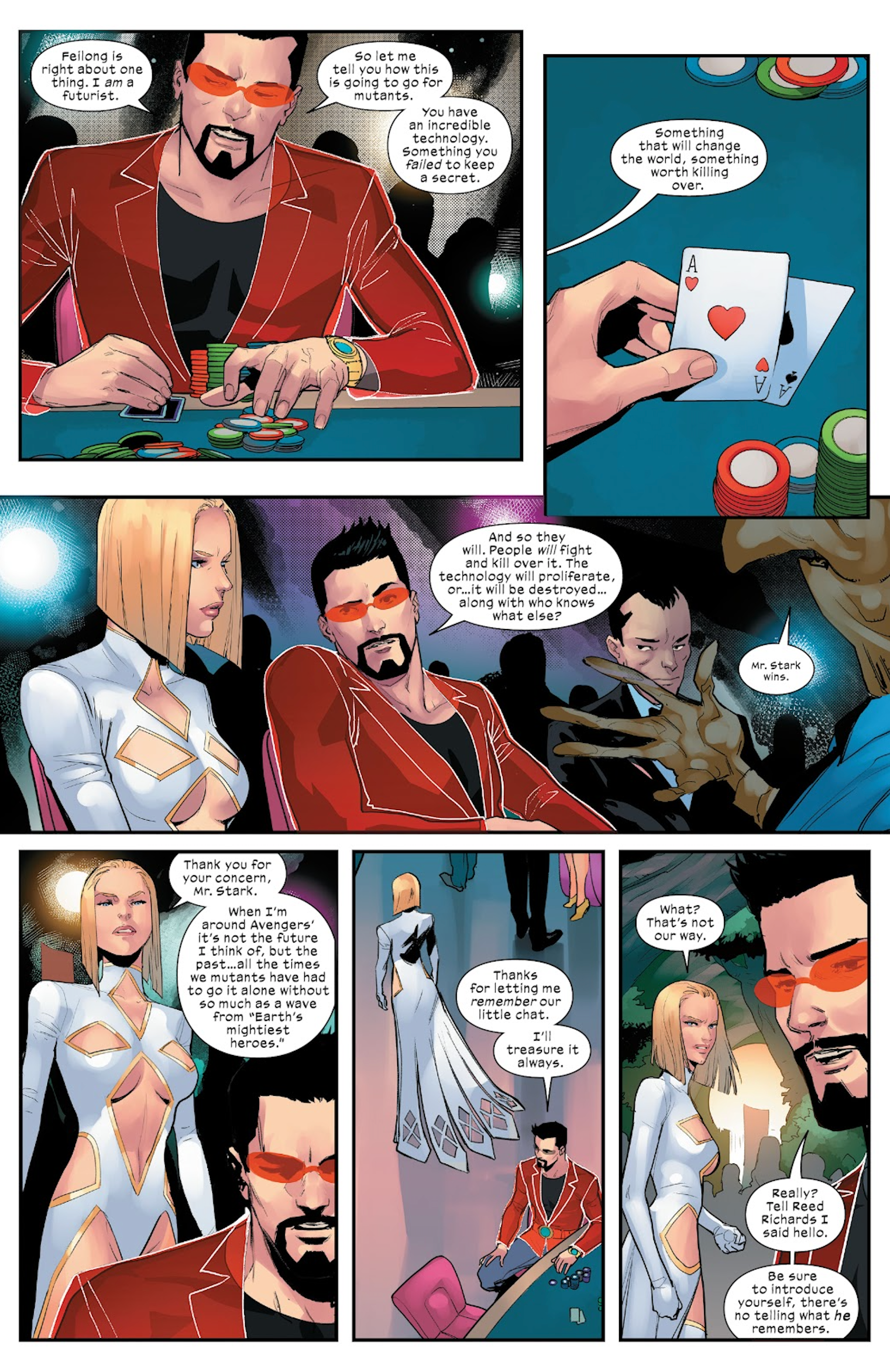 Iron Man and Emma Frost at the Hellfire Gala