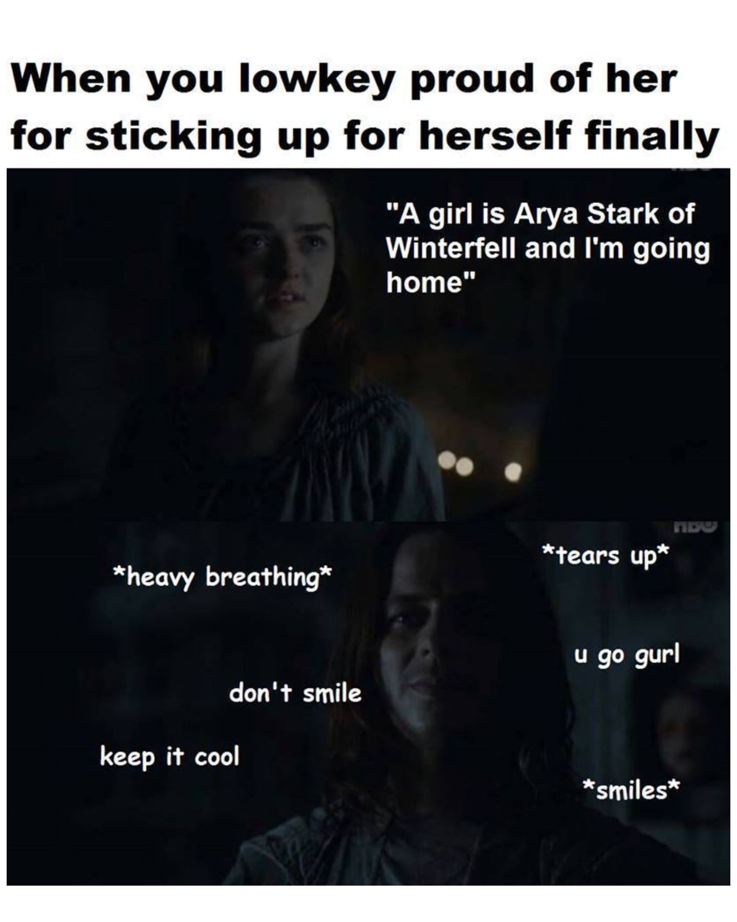 Jaqen and Arya Meme