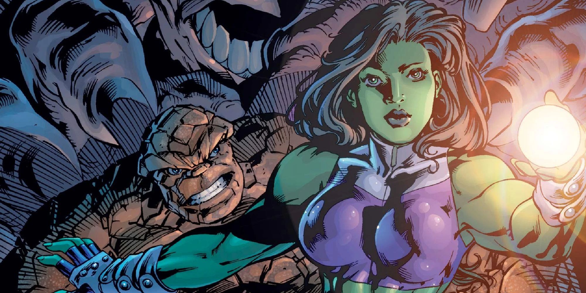 Jen Walters and Ben Grimm in cover artwork for Thing &amp; She-Hulk: The Long Night