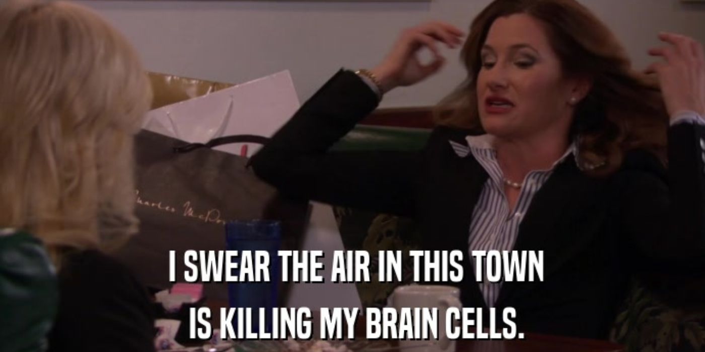 Jennifer tells Leslie the town is killing her brain on Parks and Rec