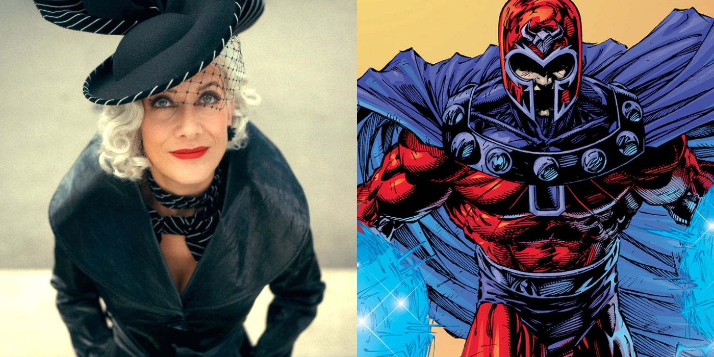 Split image showing The Handler in The Umbrella Academy and Magneto in Marvel Comics.
