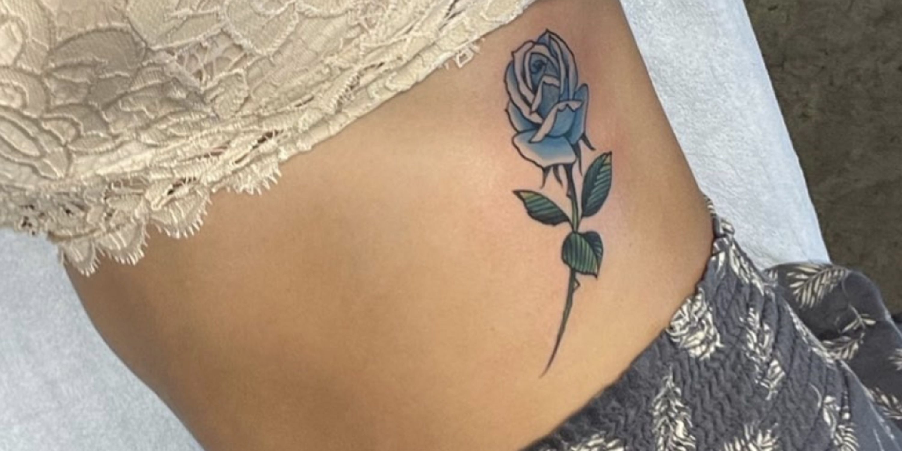 Liz Woods Blue Rose Tattoo from 90 Day Fiance