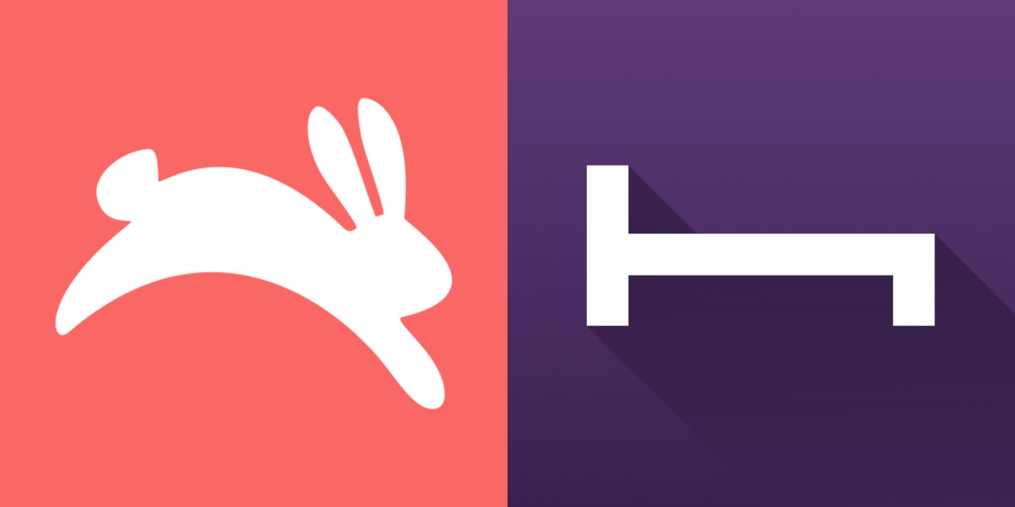 Split image showing logos for for the Apps Hopper and HotelTonight.