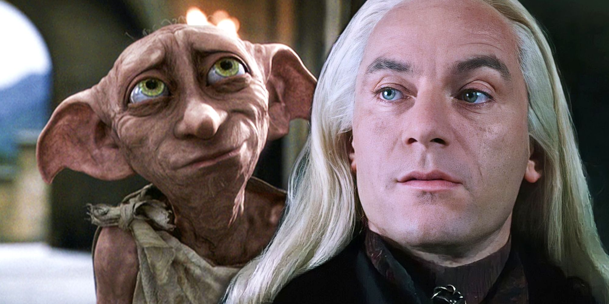 Lucius Malfoy and Dobby in Harry Potter in the Chamber of Secrets