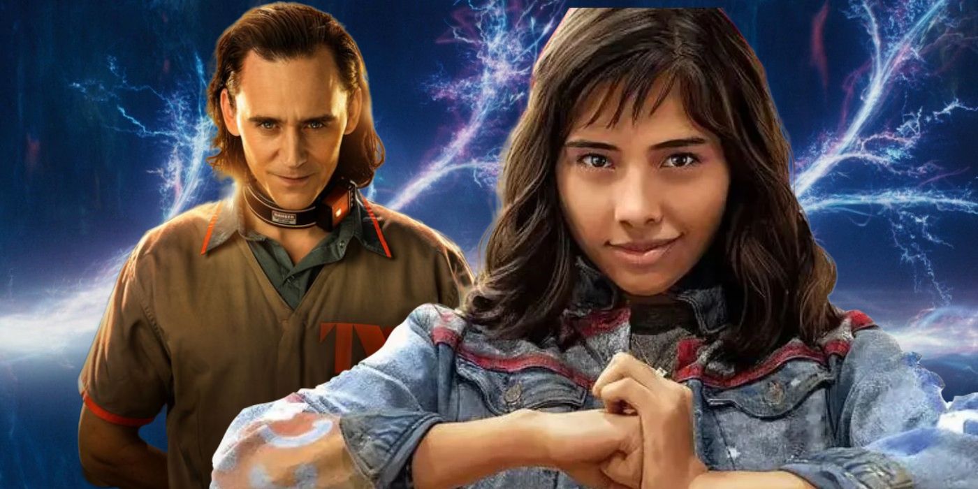America Chavez and Loki in front of a multiverse image