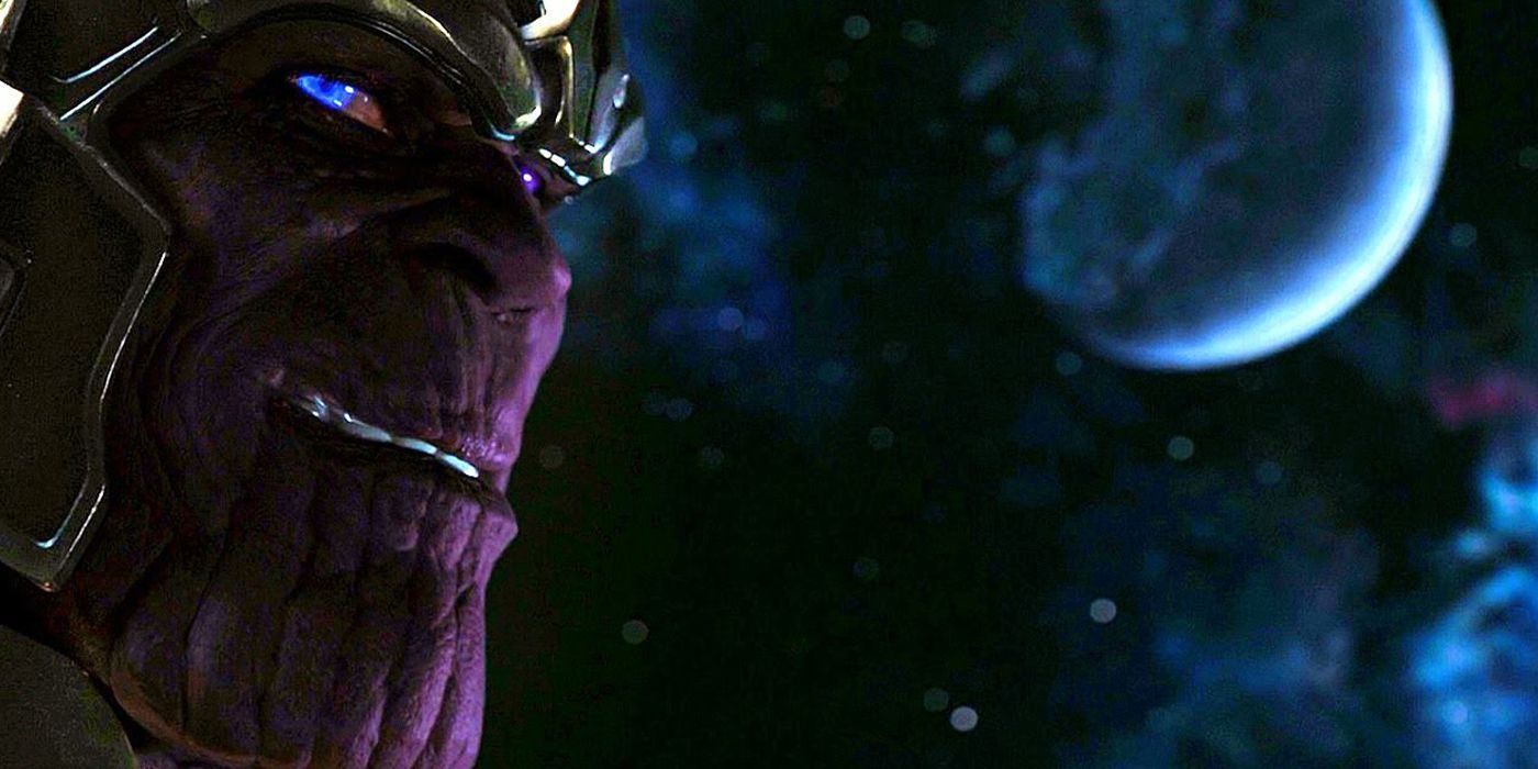 MCU The Avengers Post-Credits Thanos smiling at he camera