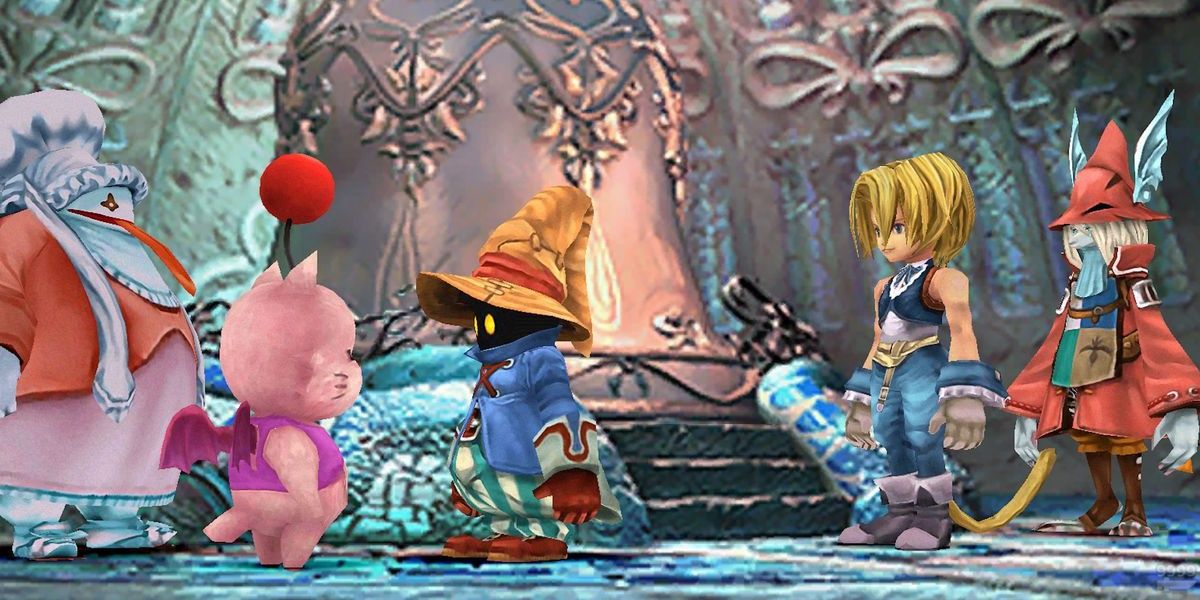 Main characters standing together in Final Fantasy IX Cropped