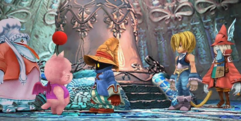 Main characters standing together in Final Fantasy IX 