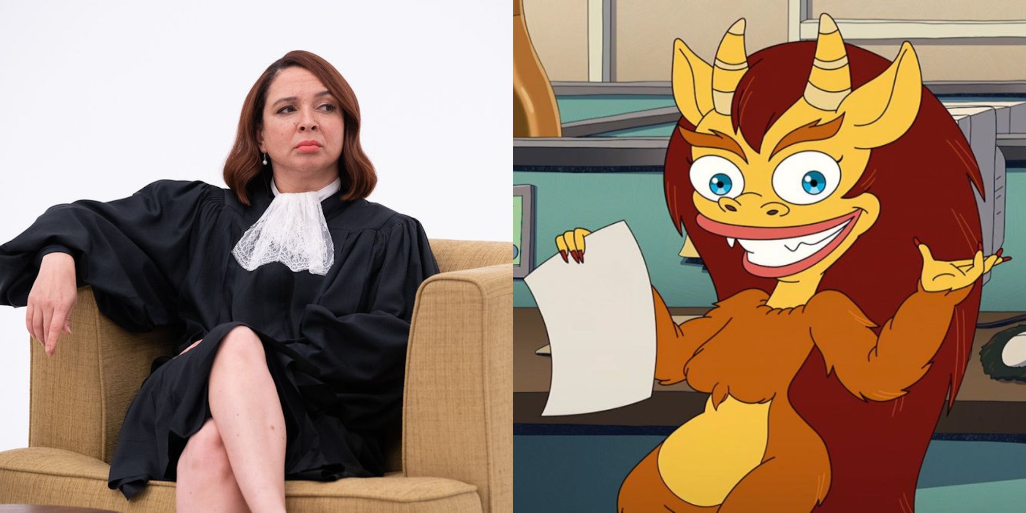 Split image showing Maya Rudolph in The Good Place and Human Resources.