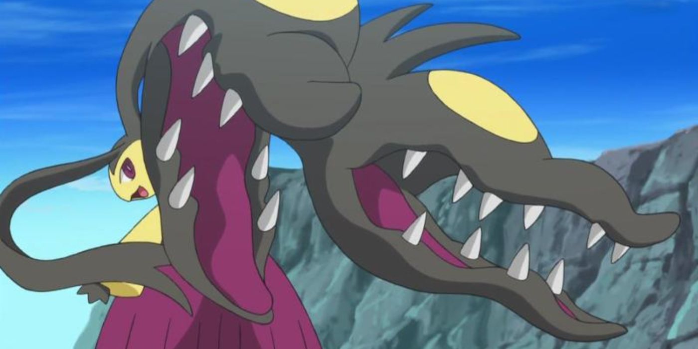Mega Mawile in battle in the Pokémon anime.