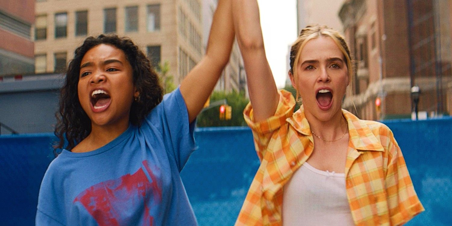 Mia Isaac and Zoey Deutch in Not Okay