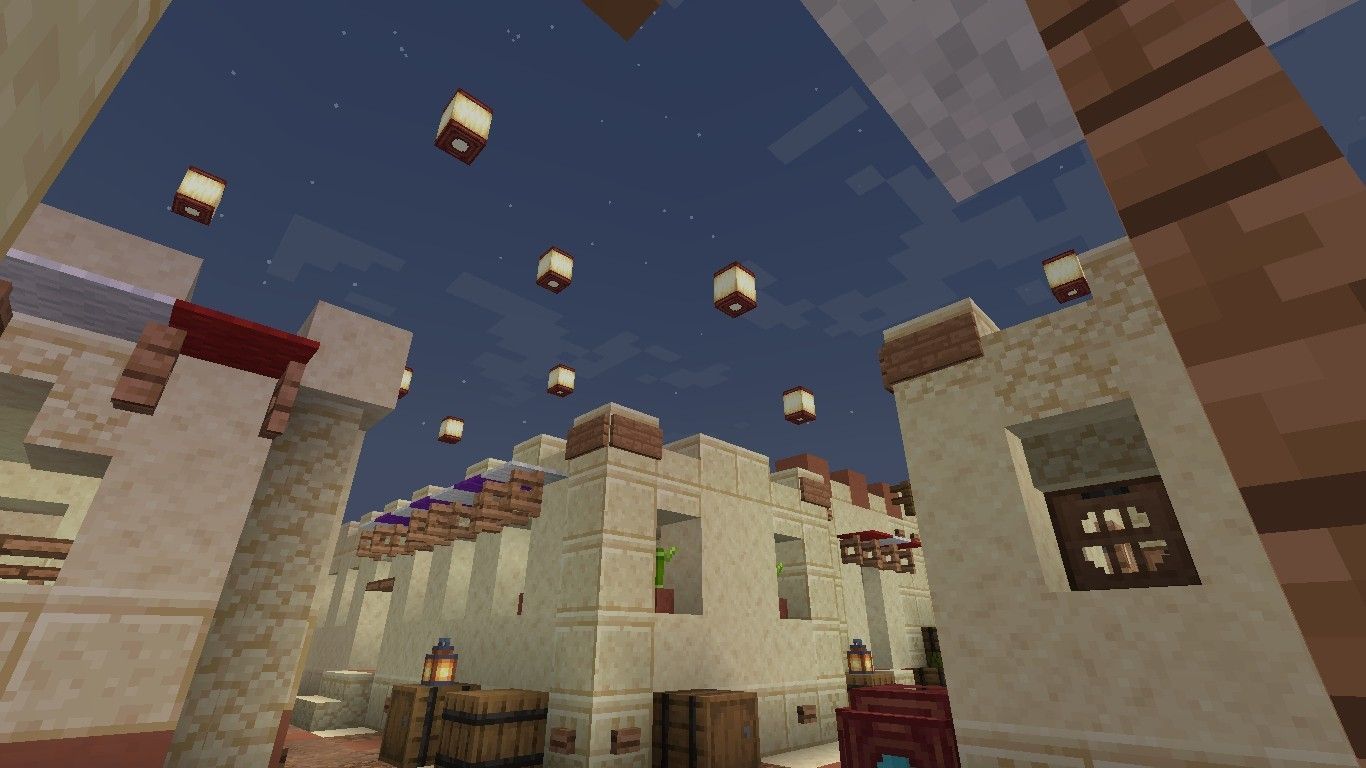 Froglights used as Paper Lanterns in Minecraft