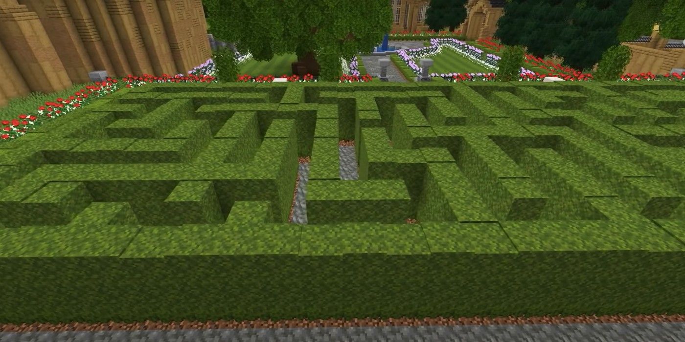 A maze in Minecraft