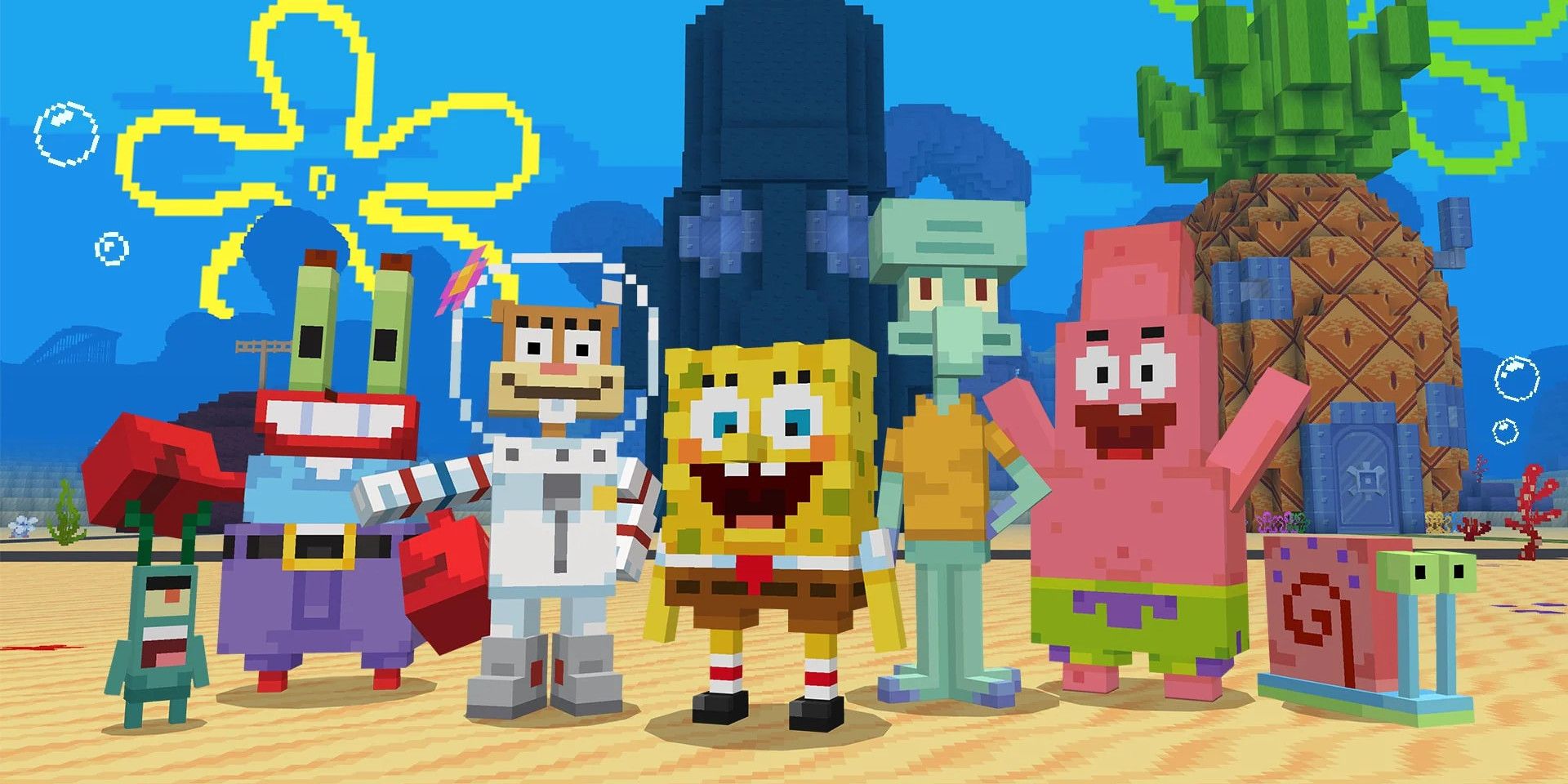 Minecraft Spongebob DLC Group Shot