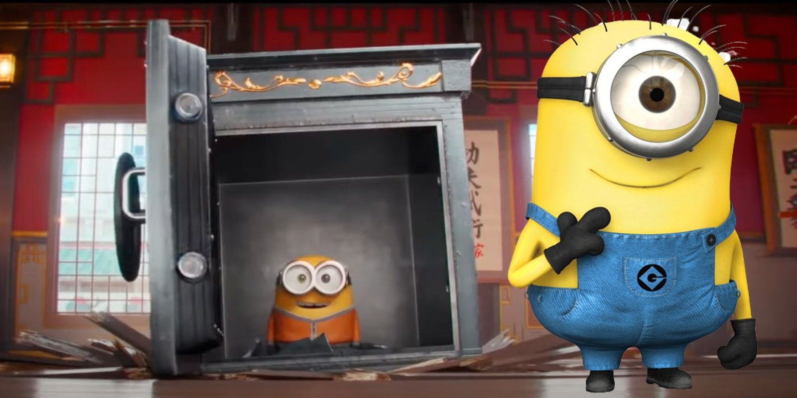 Stuart smiling in Minions: The Rise of Gru.