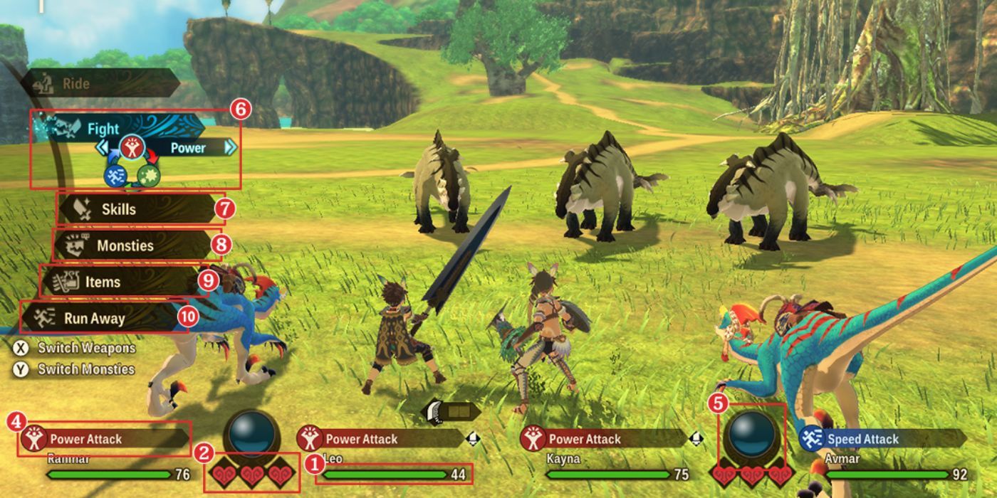 Combat in the Monster Hunter Stories 2 game