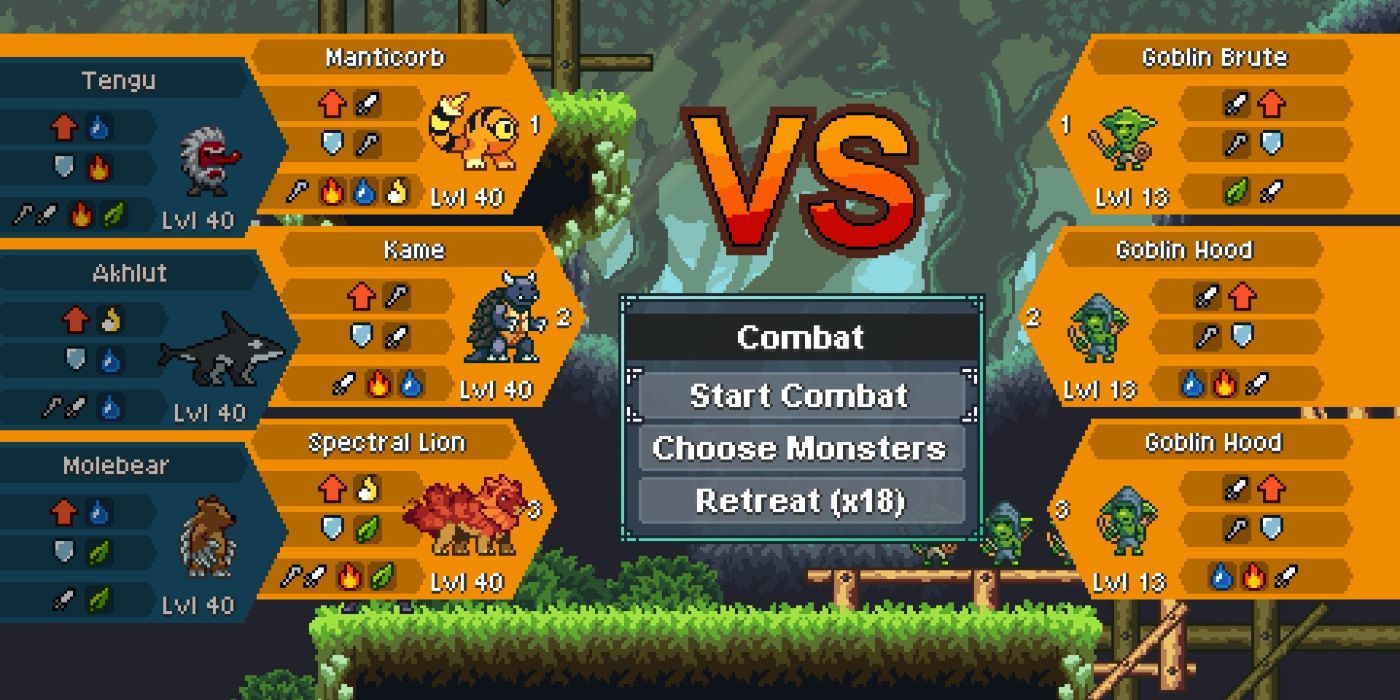 Combat in the Monster Sanctuary game