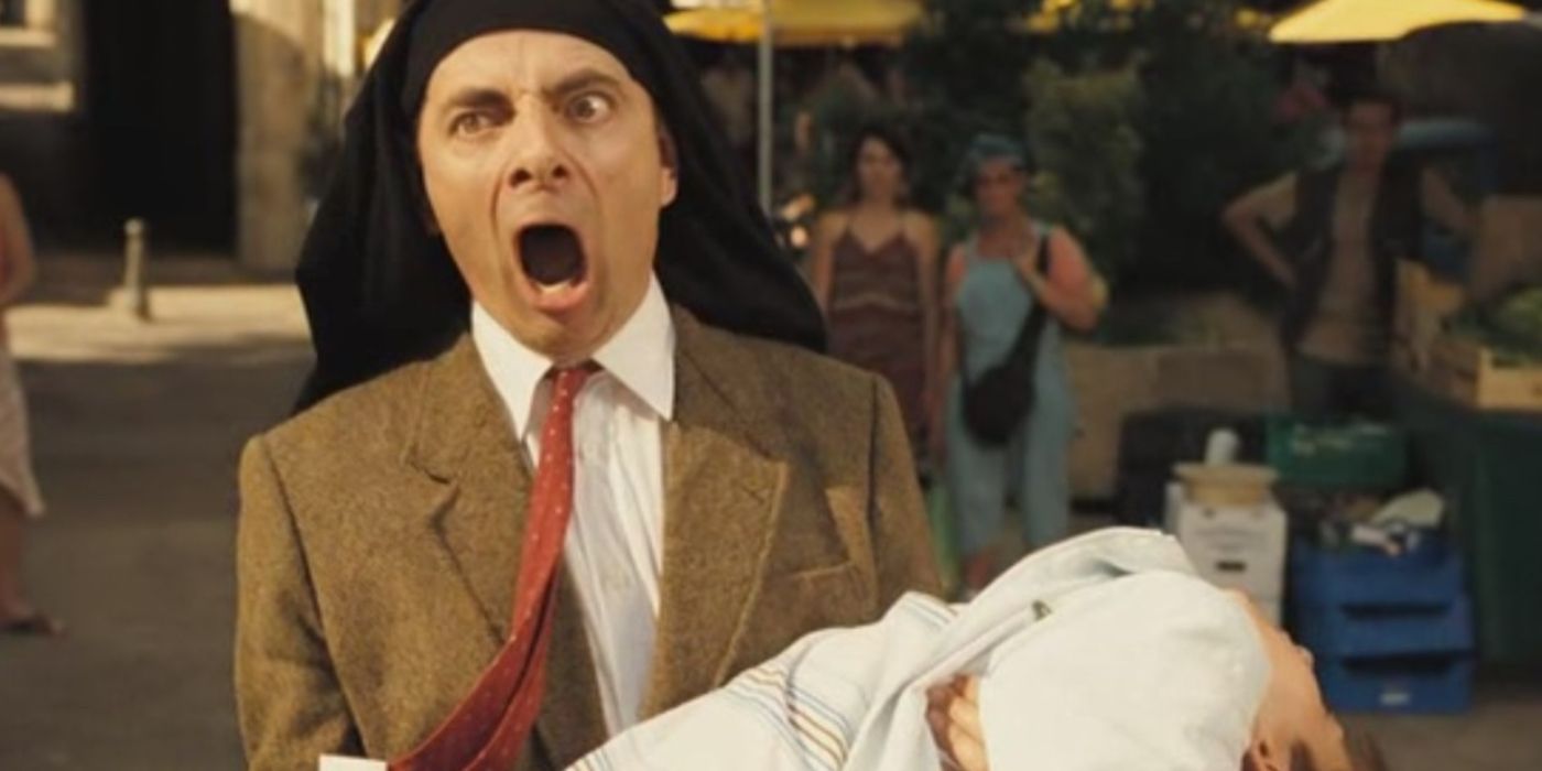 Mr Bean holding Stepan