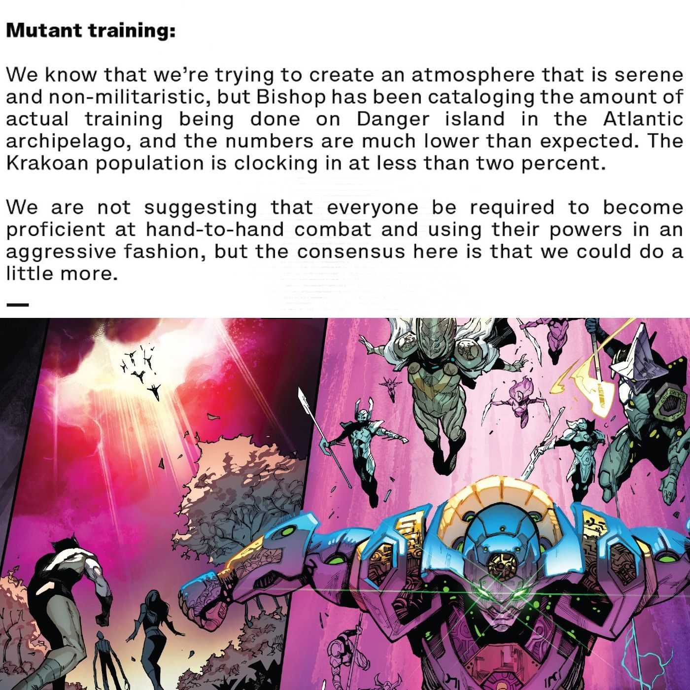 Mutant Training and Eternals Attack