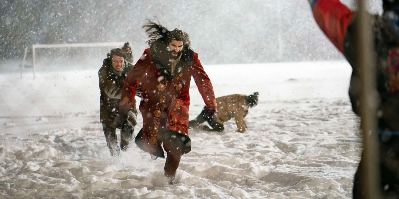 Nandor running with the werewolves in What We Do in the Shadows