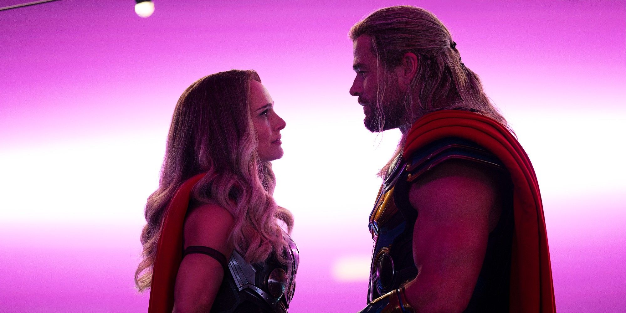 Thor and Jane looking at each other in Love and Thunder