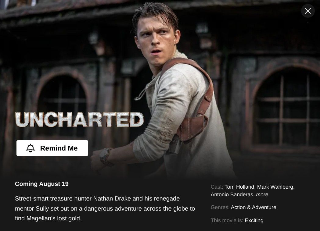 Tom Holland's Uncharted Netflix Release Date Delayed
