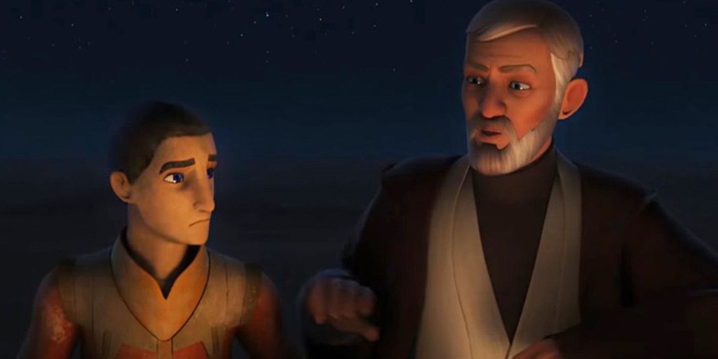 Obi-Wan and Ezra Bridger on Tatooine in Star Wars Rebels