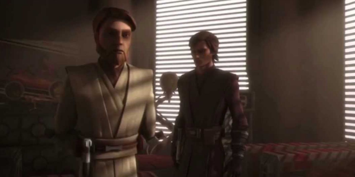 Obi-Wan talks to Anakin about his feeling for Padmé in The Clone Wars