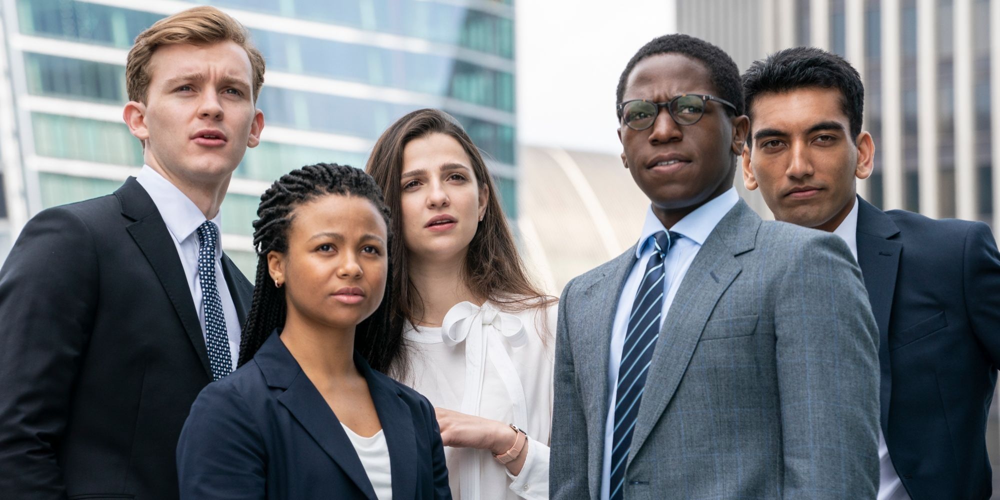 People in suits standing together in Industry 