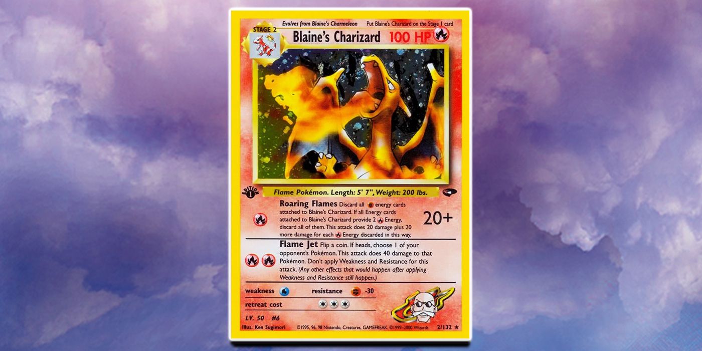 Blaine's Charizard from the Gym Challenge TCG Expansion 