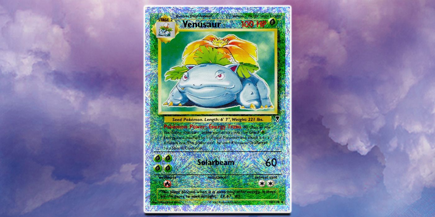 Pokémon TCG Legendary Collection's Venusaur Reverse Holographic Fireworks card