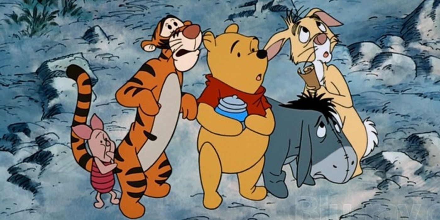 Pooh and friends are frightened in Pooh's Grand Adventure