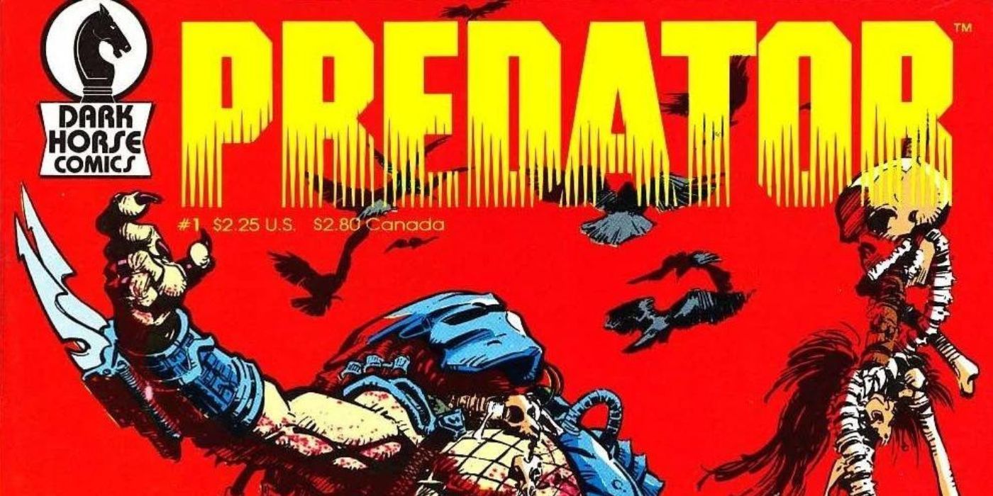 Predator raising his hands upwards in the comic book cover of Predator Concrete Jungle