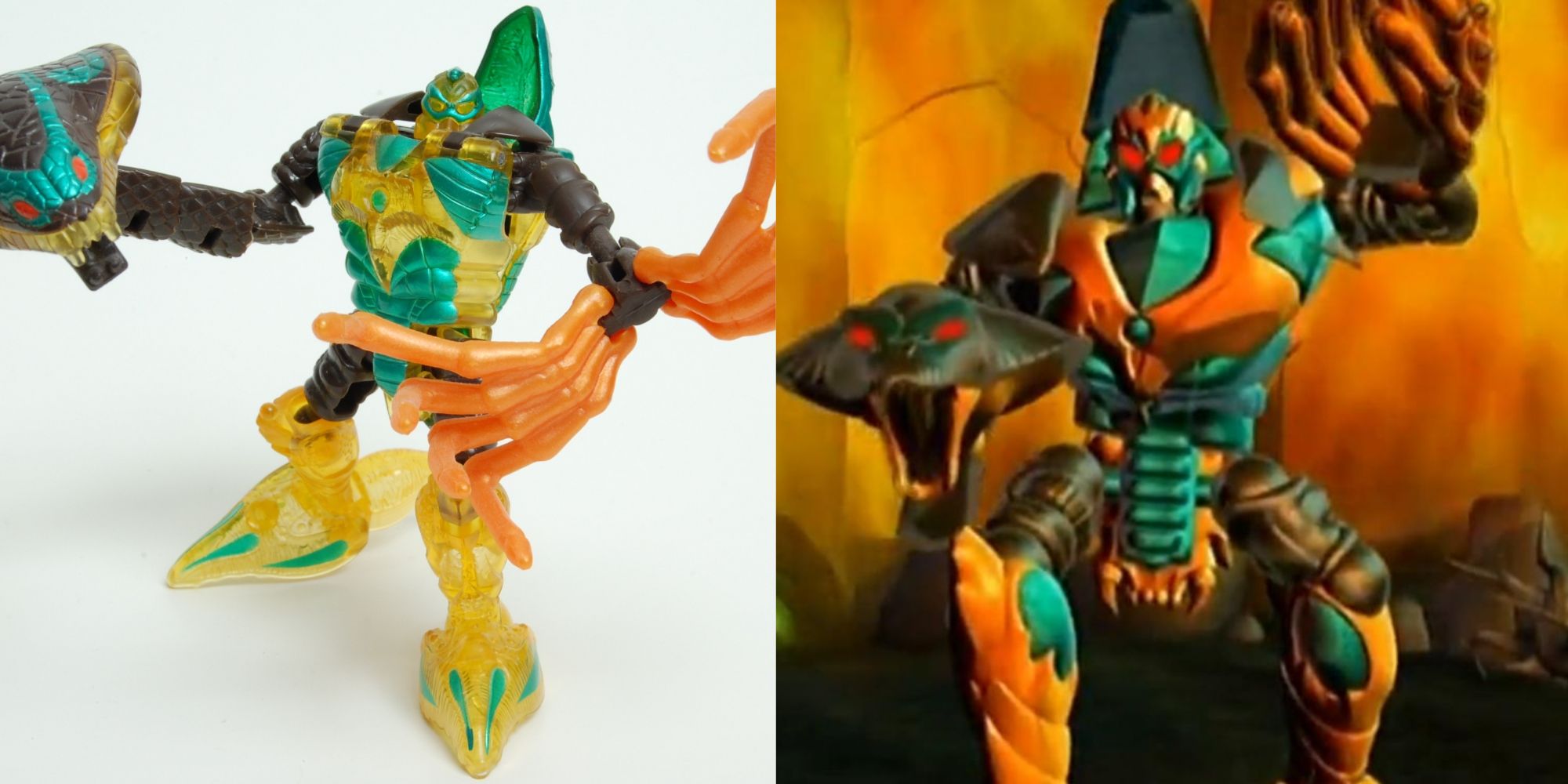 Quickstrike's toy and his character in Beast Wars.