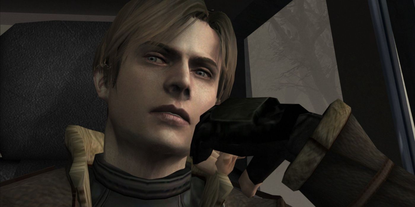 Leon riding in a car on his way to rescue the President&rsquo;s daughter in Resident Evil 4.