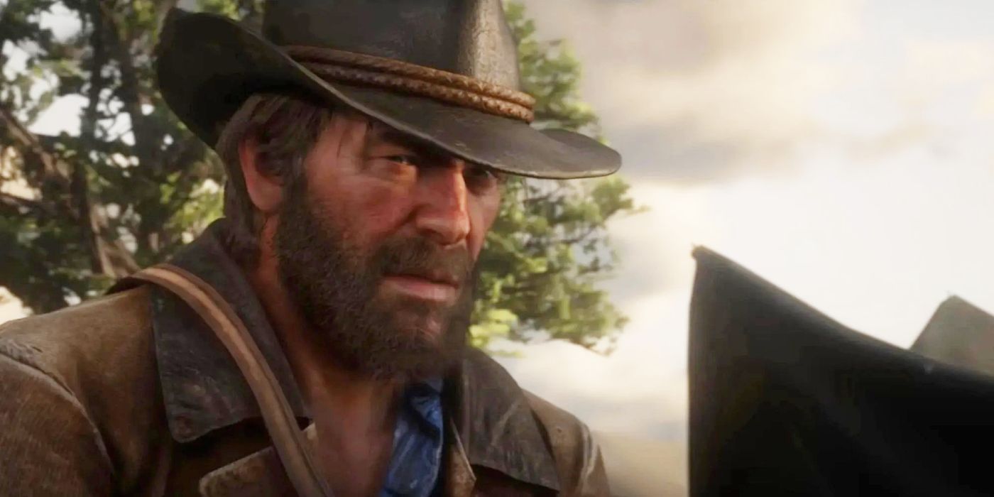 Arthur Morgan with a beard in Red Dead Redemption 2 