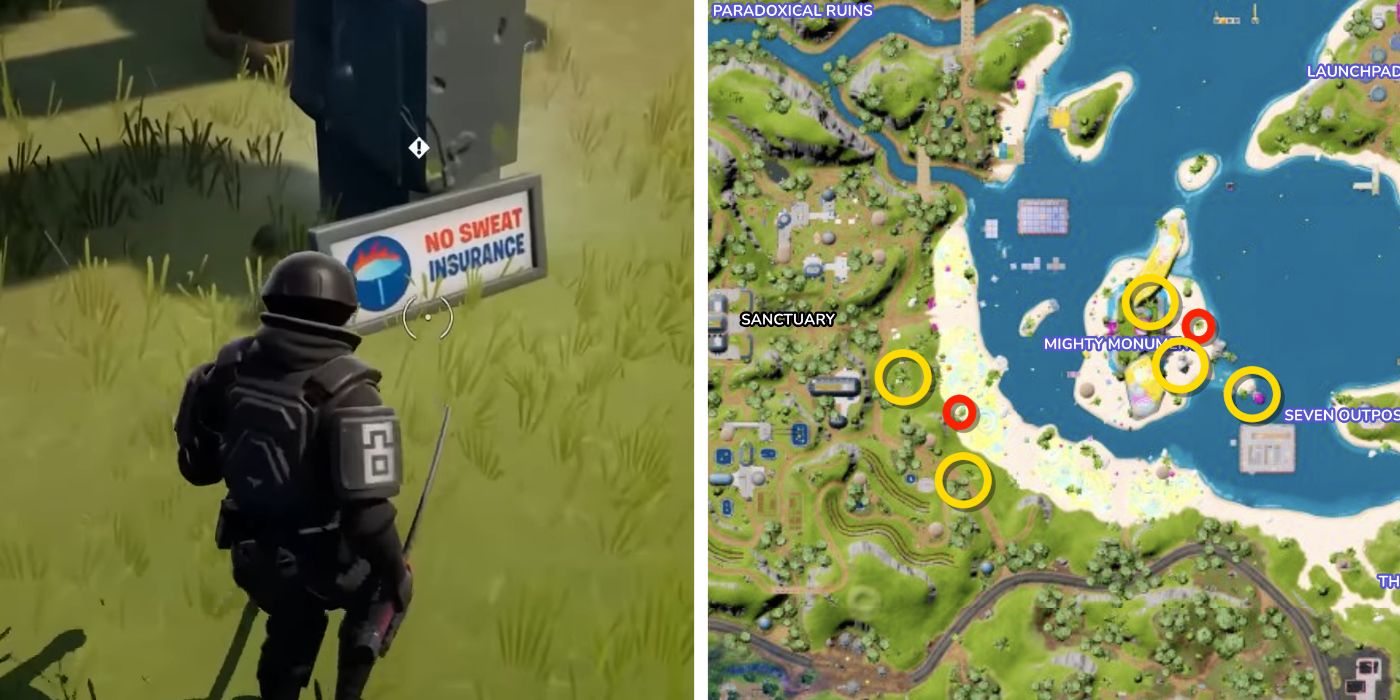 Removing No Sweat Signs In Fortnite Map Location Guide