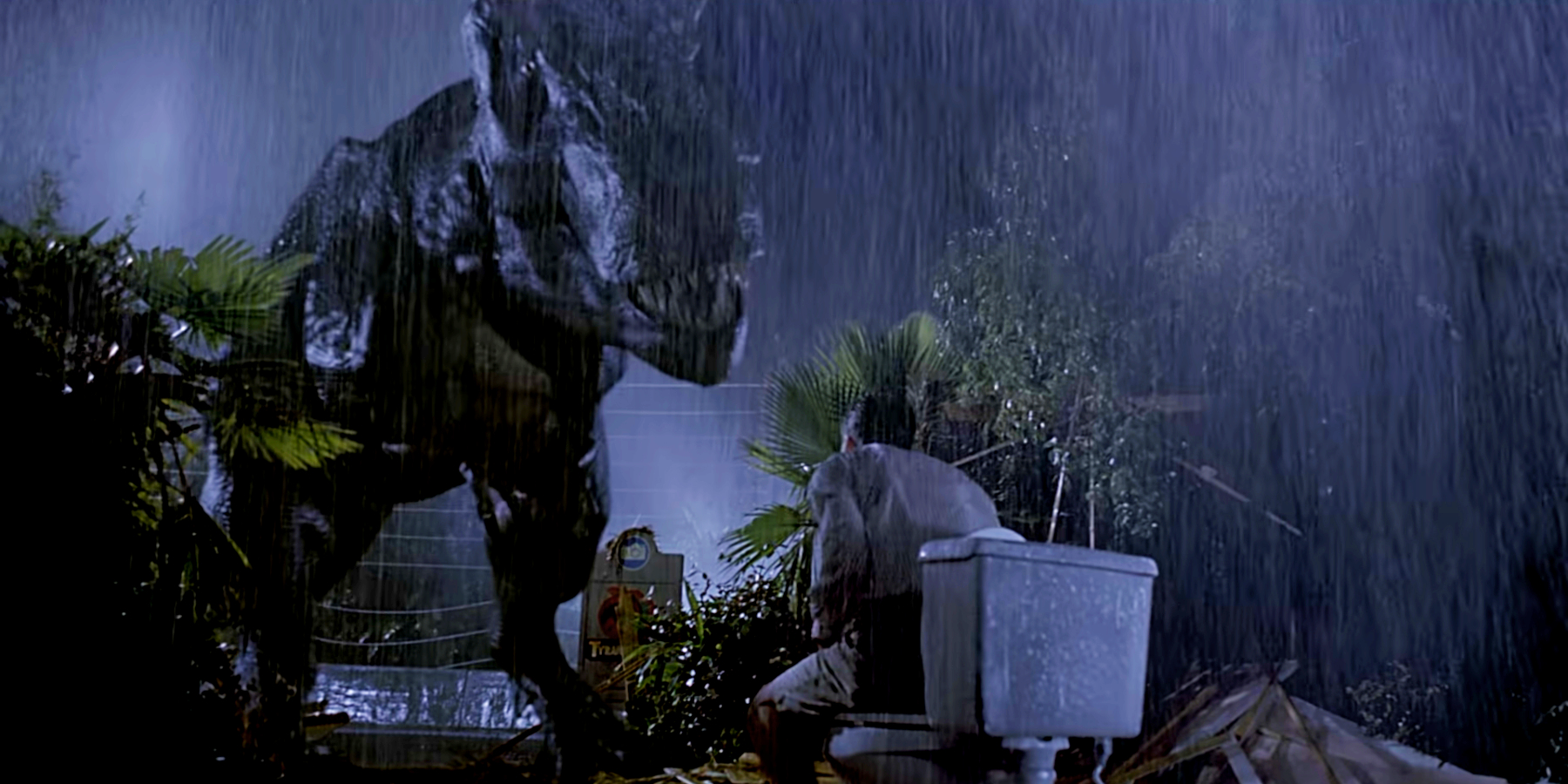 T. rex watching Gennaro in Jurassic Park