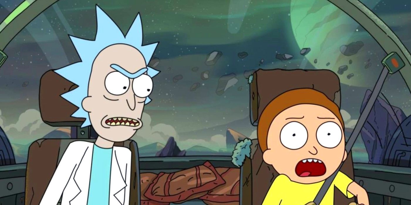 Rick yells at a frightened Morty in his spaceship Rick &amp; Morty
