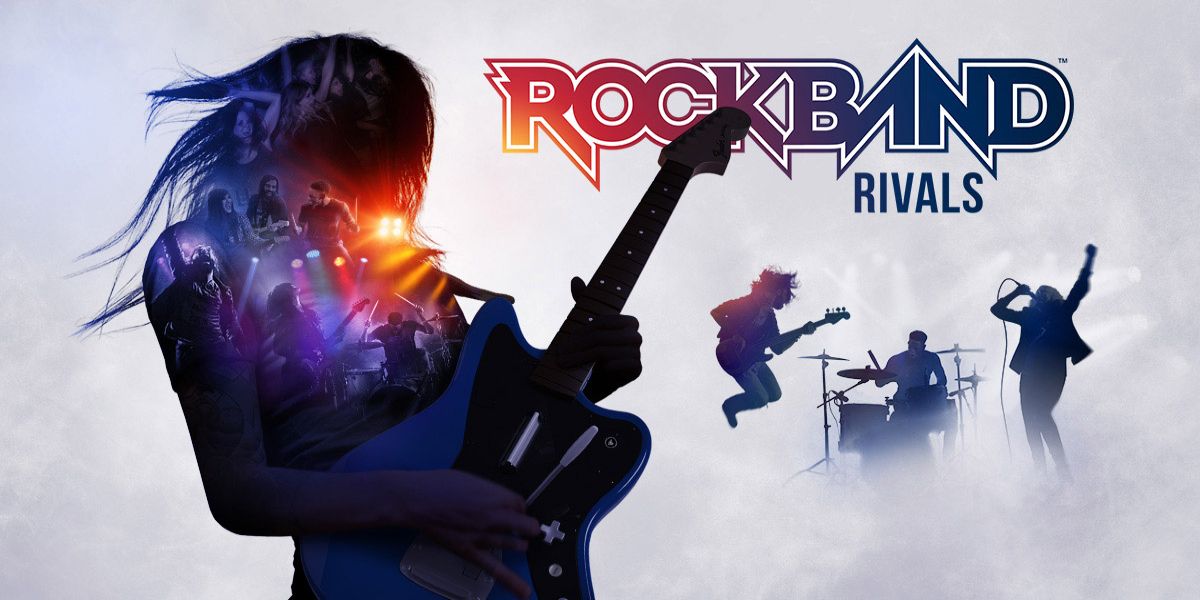 A promotional image for the rhythm game Rock Band 4.