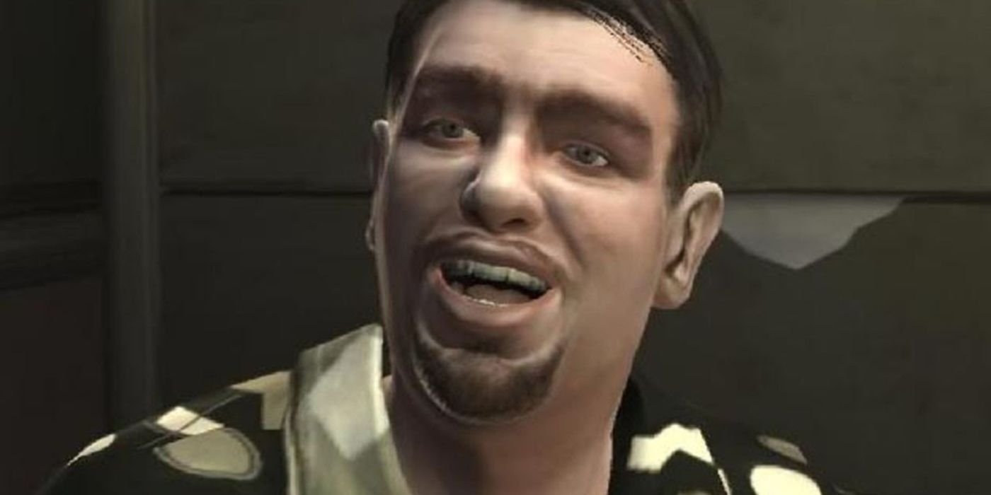 Roman smiling in Grand Theft Auto IV.