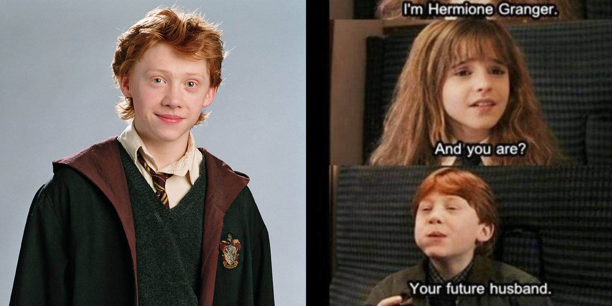 Harry Potter Memes - Ron on Hermione before & after.